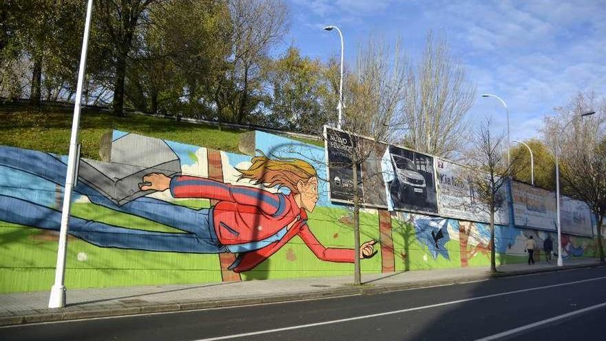 El mural de la calle Caballeros es de la ilustradora Xulia Pisón.