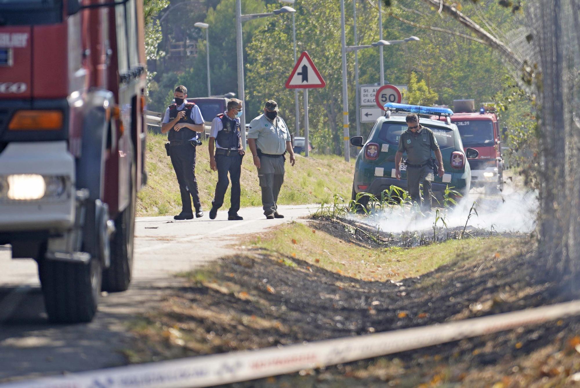 Incendi a Calonge: petit ensurt prop de la piscina