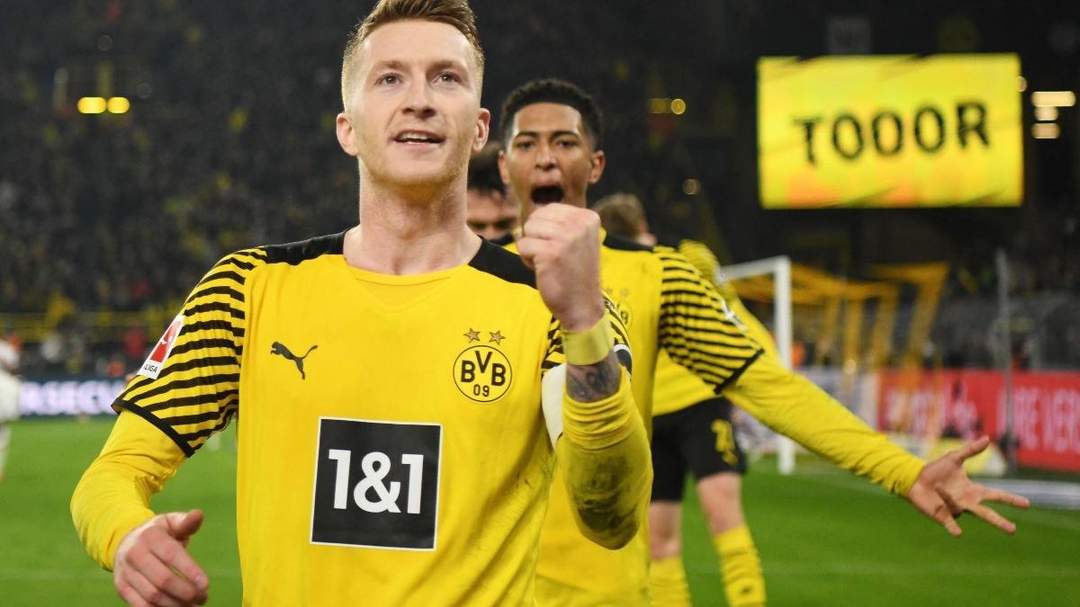 Marco Reus celebra el segundo gol del Dortmund ante el Stuttgart