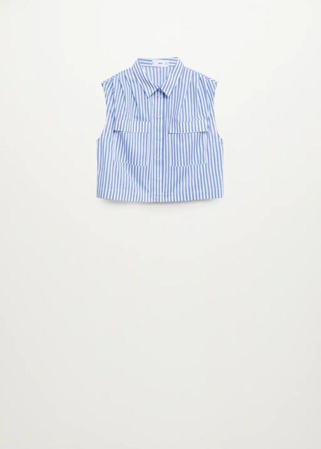 Camisa algodón crop de Mango Outlet (precio: 1,99 euros)