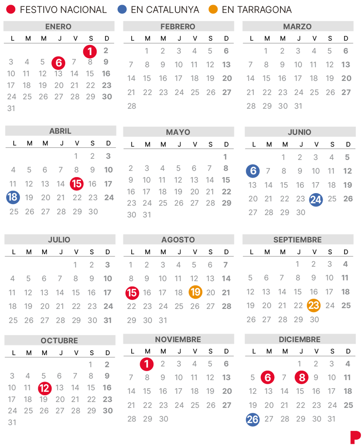 Calendario laboral de Tarragona 2022. Calendario laboral de Tarragona 2022.