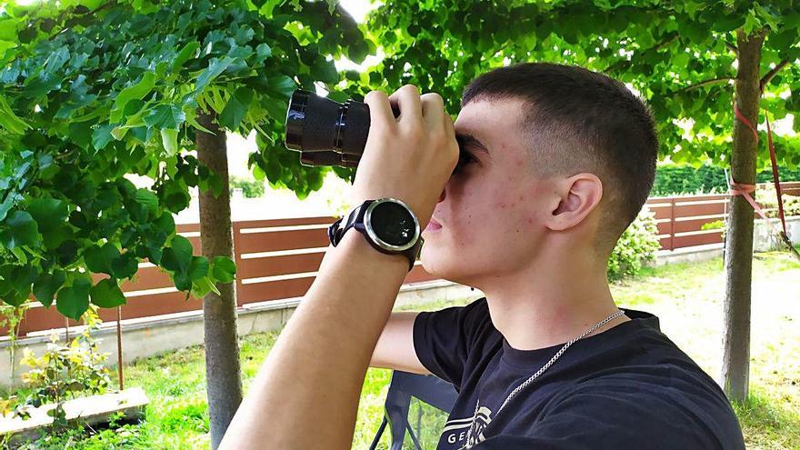 Pau Mora Escutia, en el punt d&#039;observació durant el confinament.