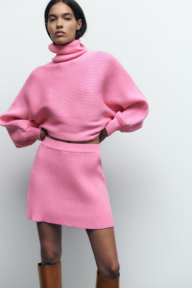 Conjunto de punto rosa de Zara