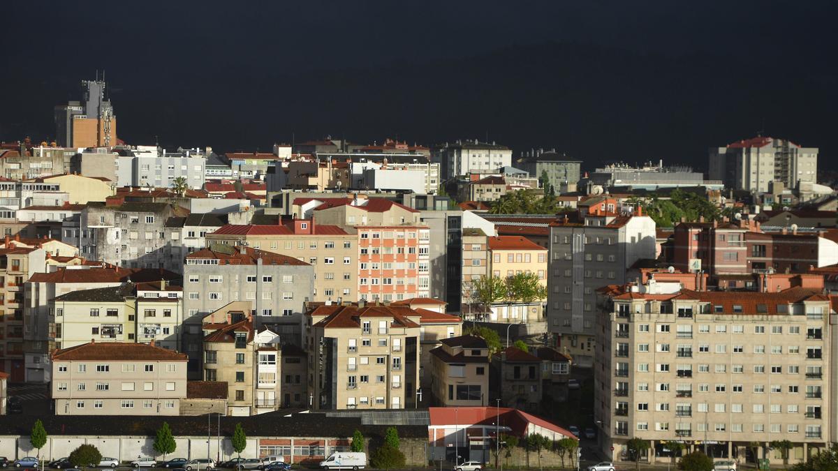 Edificios en la ciudad de Pontevedra.