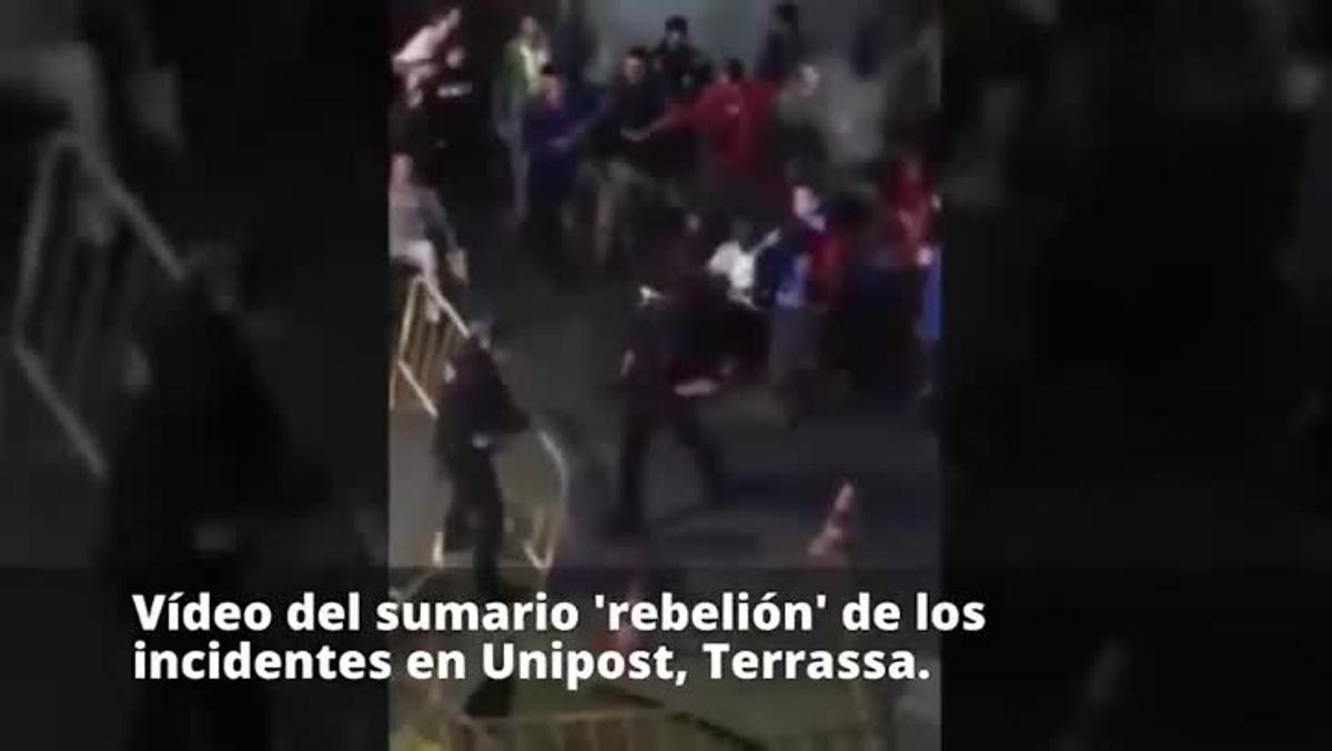 Vídeo del sumario de los incidentes en Unipost, Terrassa