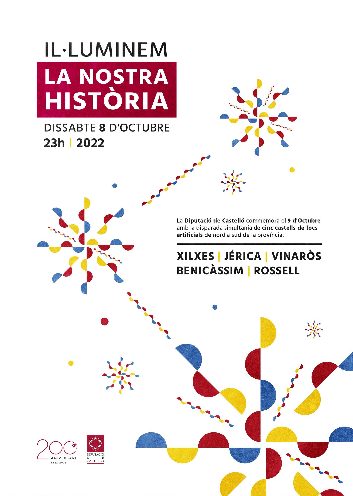 Cartel que promociona el festival de fuegos artificiales organizado por la Diputación de Castellón.