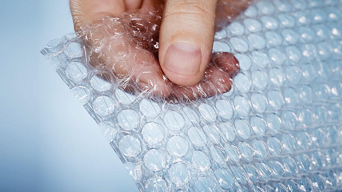 Plastico con burbujas con aire de embalaje