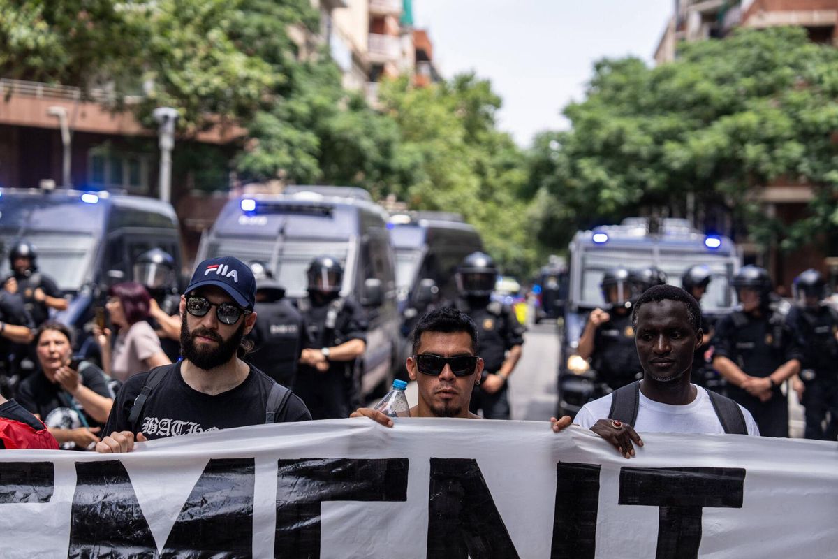 Manifestación en Barcelona por el decrecimiento turístico