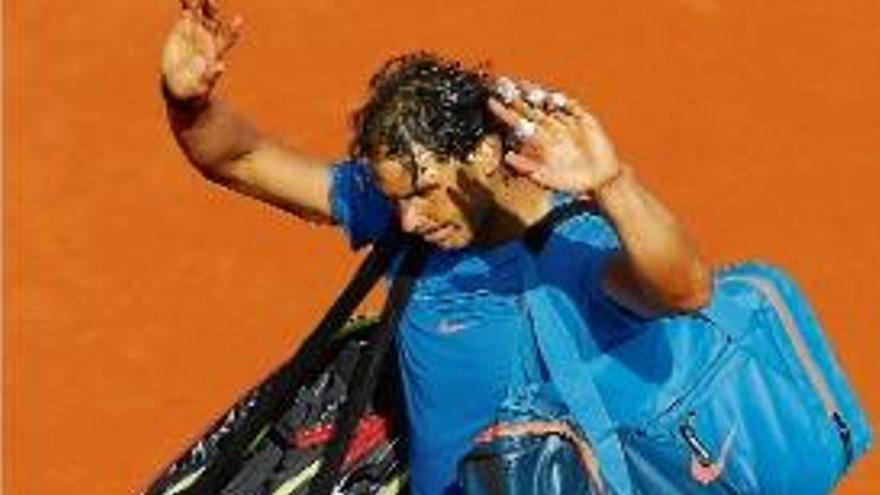 Rafa Nadal, marxant ahir de la pista central de Roland Garros.