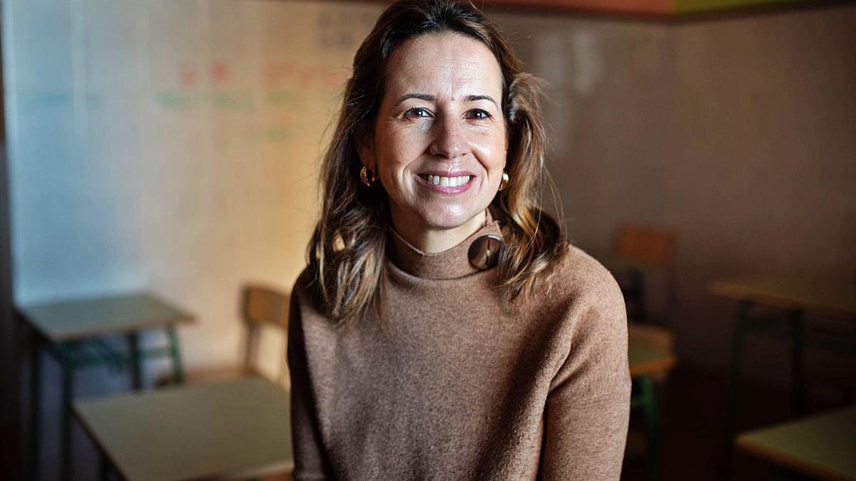 La profesora Beatriz Montañés en el Colegio Salesianos La Orotava.