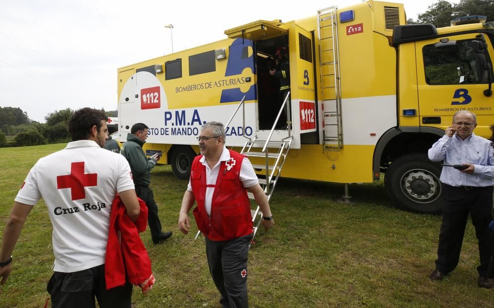 Doble simulacro de emergencias en Asturias: un accidente de avión y un gran incendio forestal