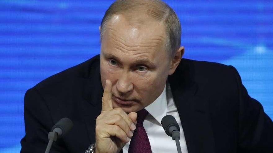 El presidente ruso, durante la rueda de prensa celebrada en Moscú. // Reuters