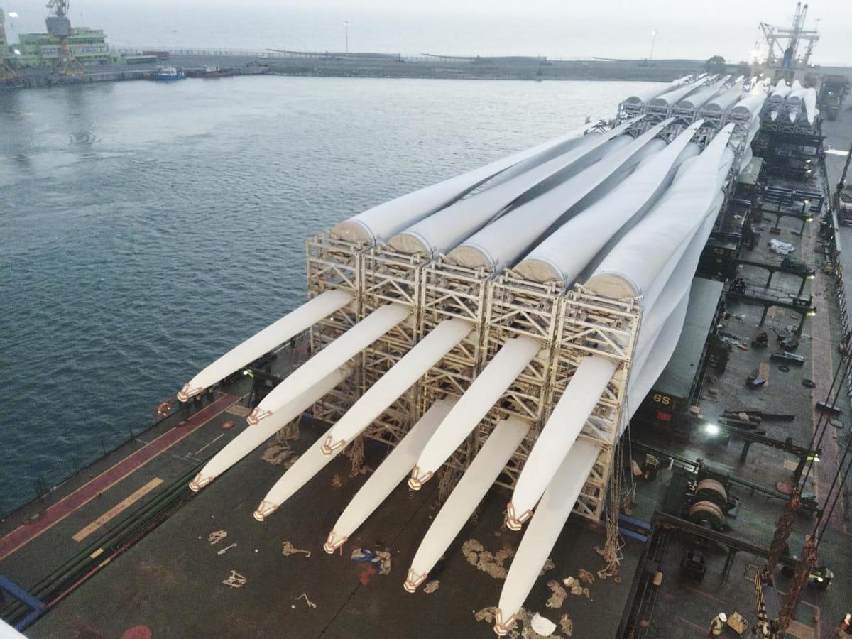 Segundo envío de 78 palas eólicas de Tuticorin a Aransas.