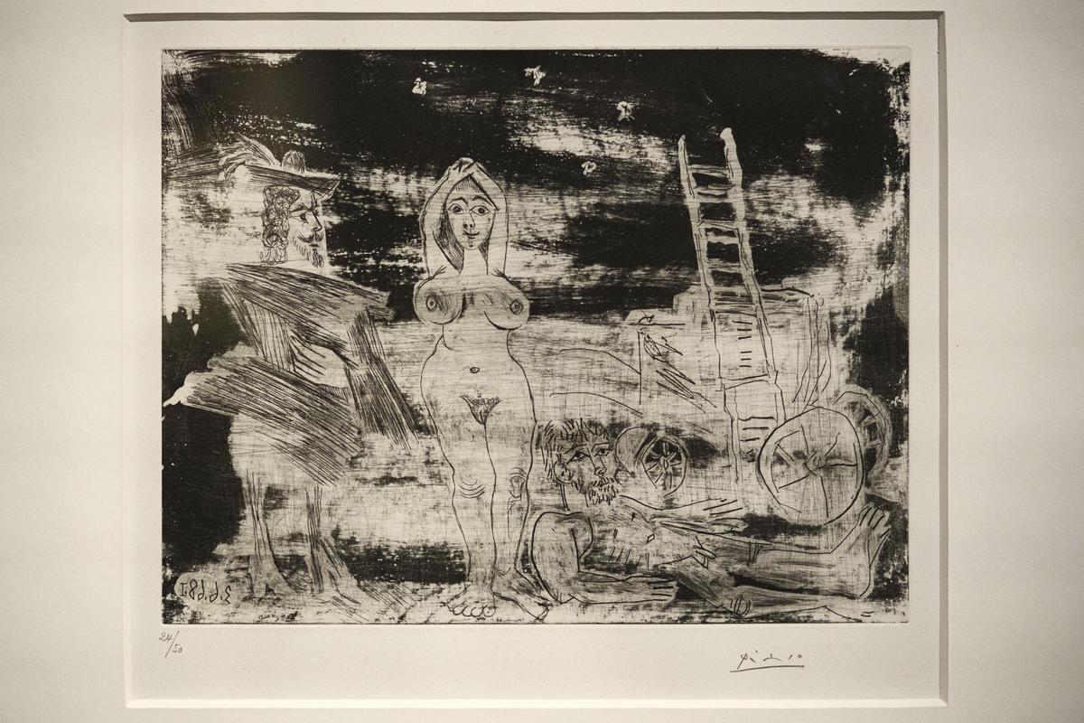 Uno de los grabados realizados por Pablo Picasso.