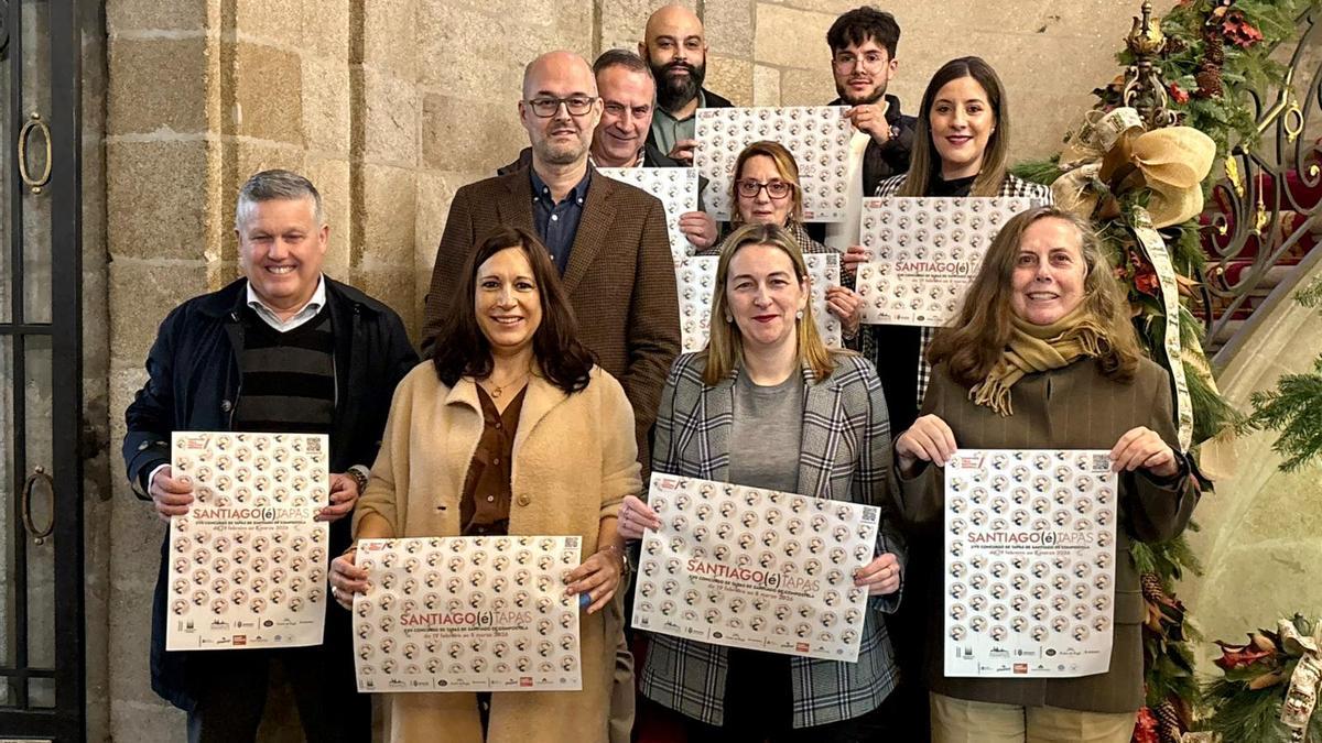 Acto de presentación da campaña, onte no Concello de Santiago