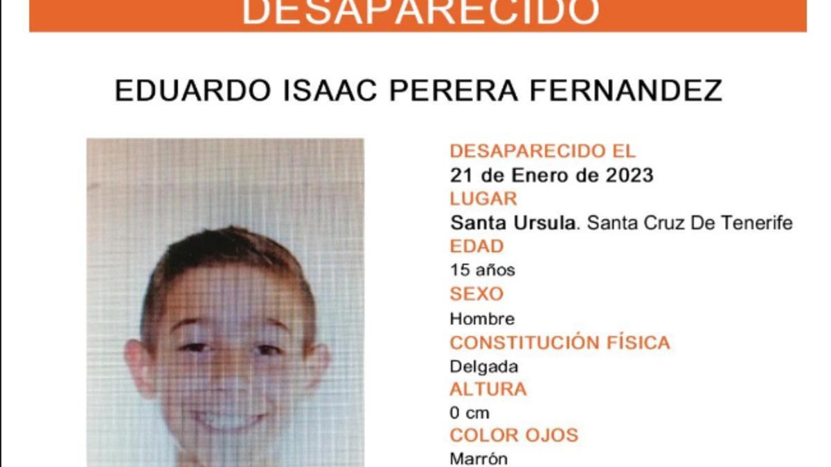 Eduardo Isaac, niño desaparecido en Santa Úrsula.