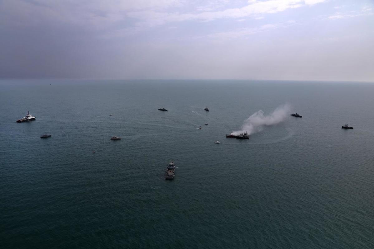 Archivo - Maniobras navales conjuntas de Irán y Rusia en el mar Caspio en julio de 2025 (archivo)
