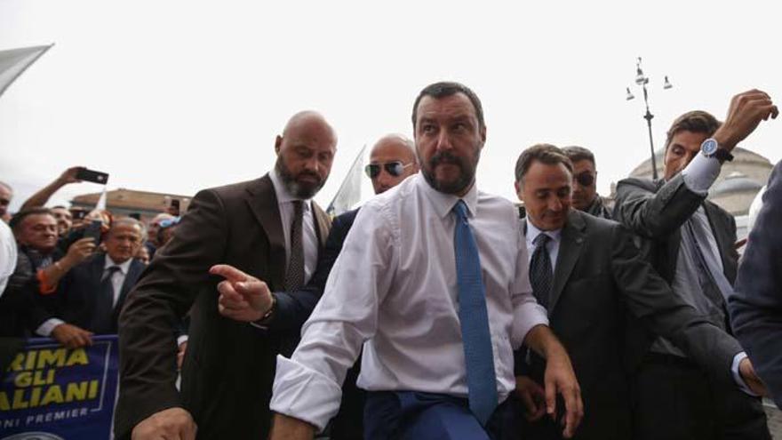 En el centro, el vicepresidente italiano Matteo Salvini.