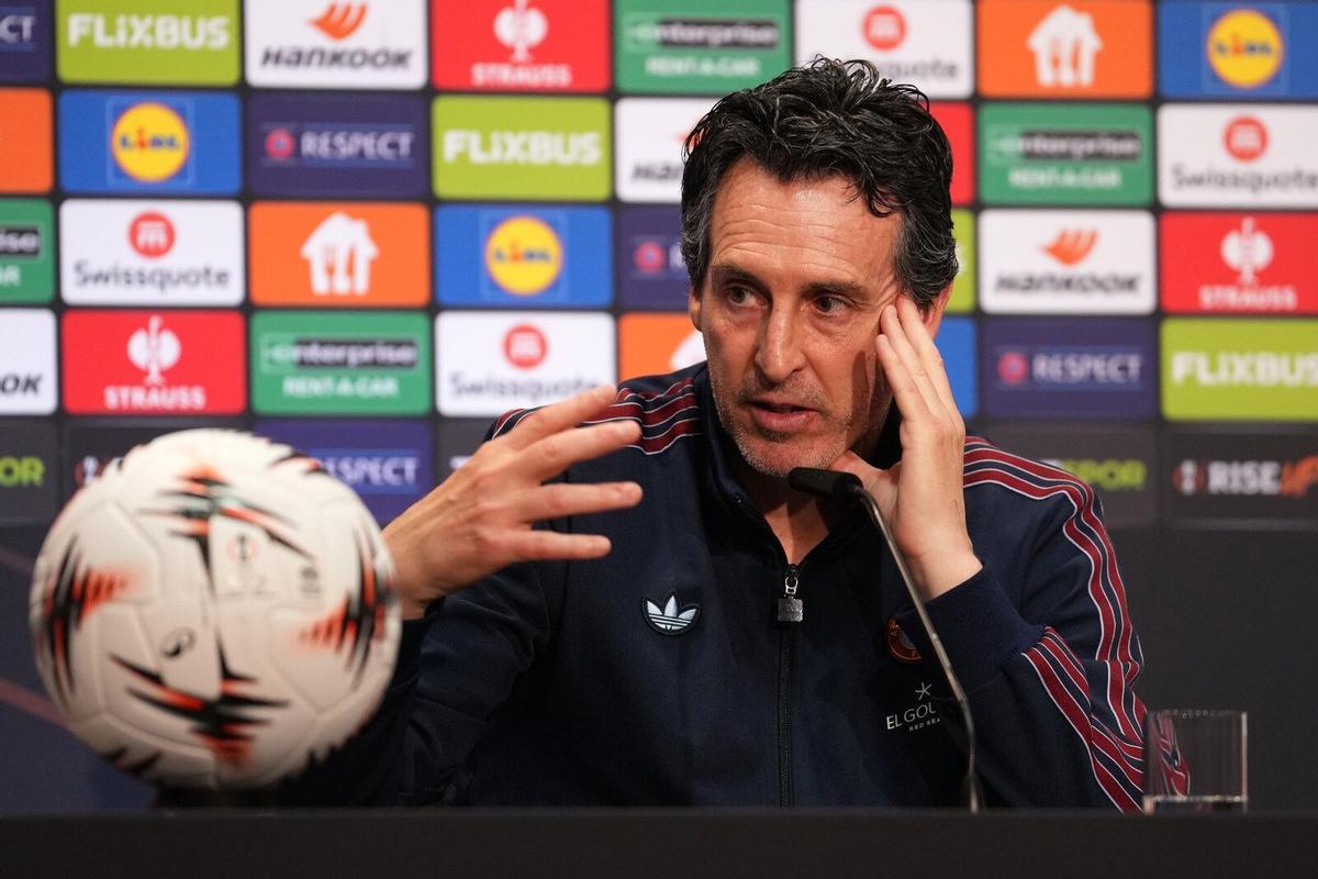 Unai Emery en la rueda de prensa previa al a final de la Europa League.