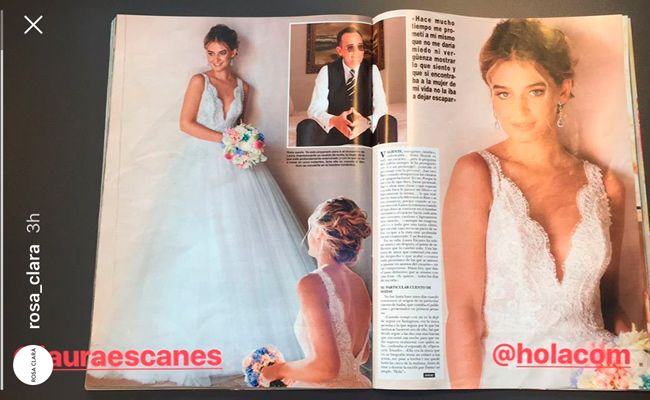 Imagen del Instagram Stories de Rosa Clará, vestido de novia de Laura Escanes