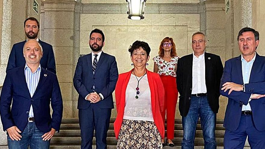 Los delegados de las zonas francas, ayer en Madrid. |