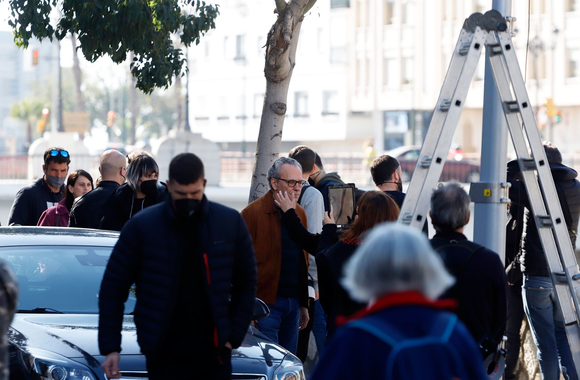 Rodaje de la serie 'La chica de nieve' de Netflix en Málaga.