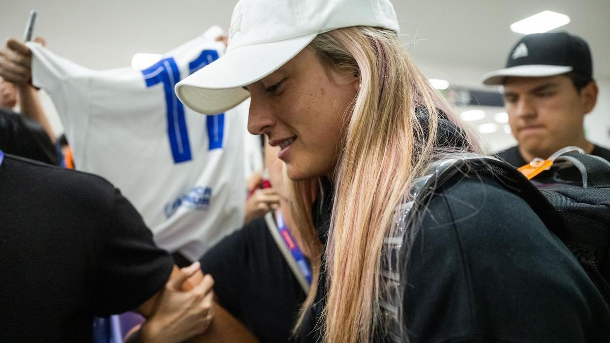 Alexia Putellas, a su llegada a México para iniciar la pretemporada con el Barça.