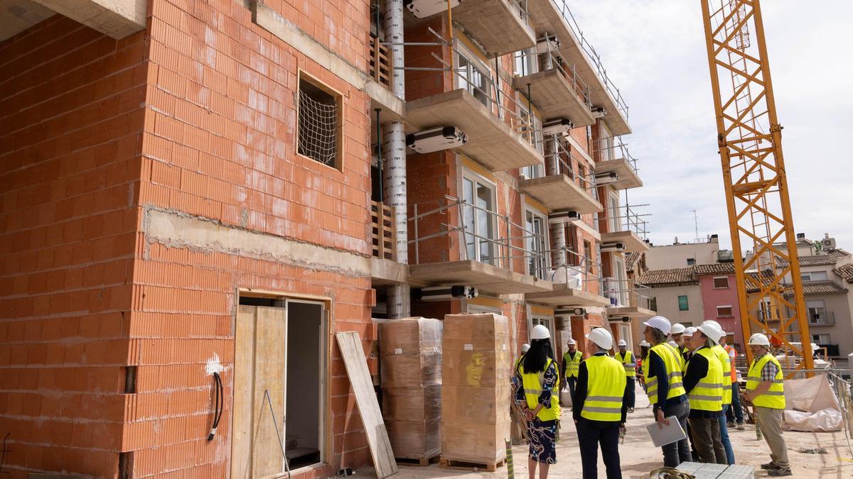 Construcción de una parte de las viviendas de La Merced, en una imagen de archivo.