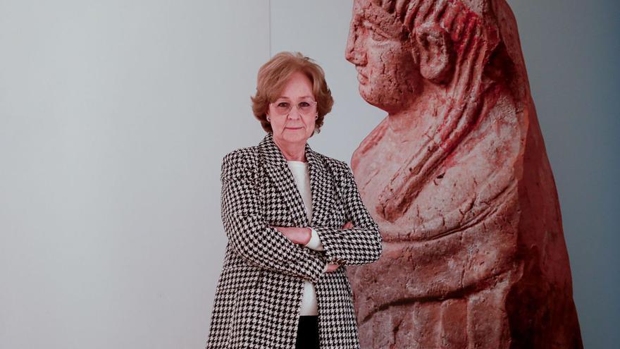 María Cruz Marín Ceballos, ayer, antes de ofrecer la conferencia ‘Tinnit en su santuario de Es Culleram’.