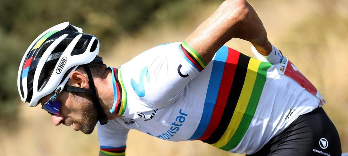 Alejandro Valverde, durante la etapa.