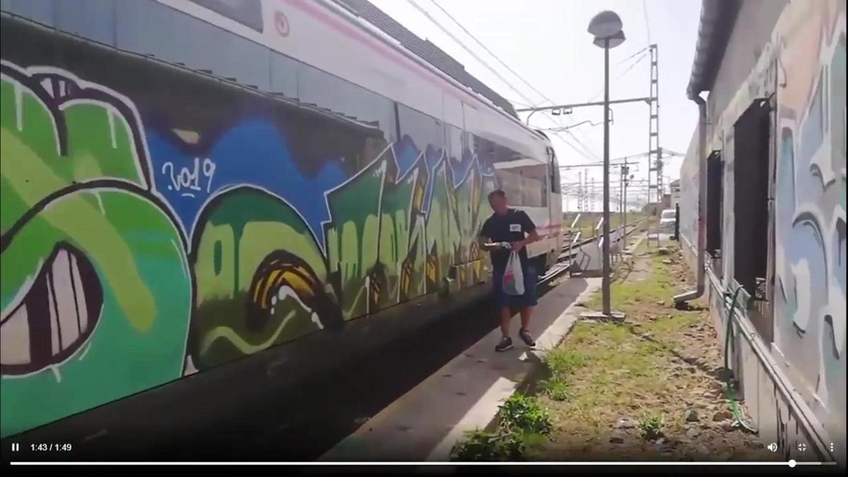 Así actúan los grafiteros en trenes y estaciones