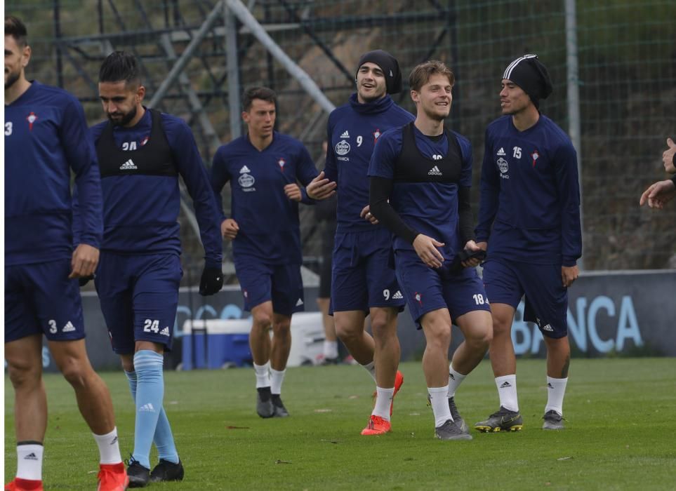 El Celta se ejercita en A Madroa pensando en el Espanyol