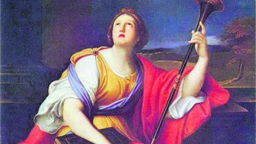 Pintura de la musa Clio, por Pierre Mignard