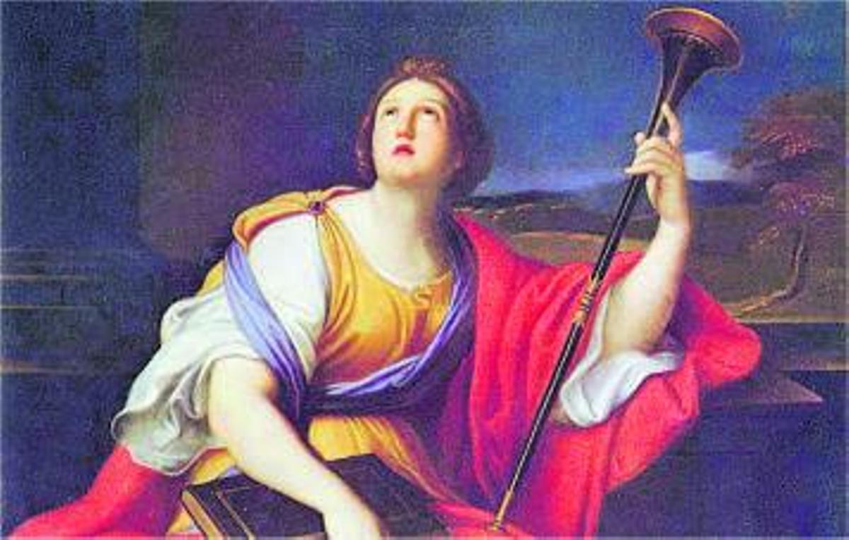 Pintura de la musa Clio, por Pierre Mignard