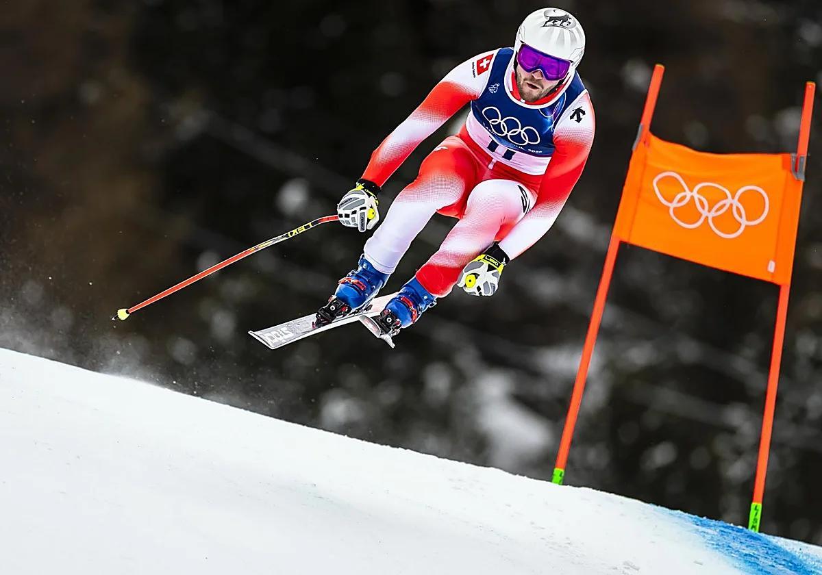 Alexis Monney, en un entrenamiento en Bormio, sede de los Juegos de Invierno.