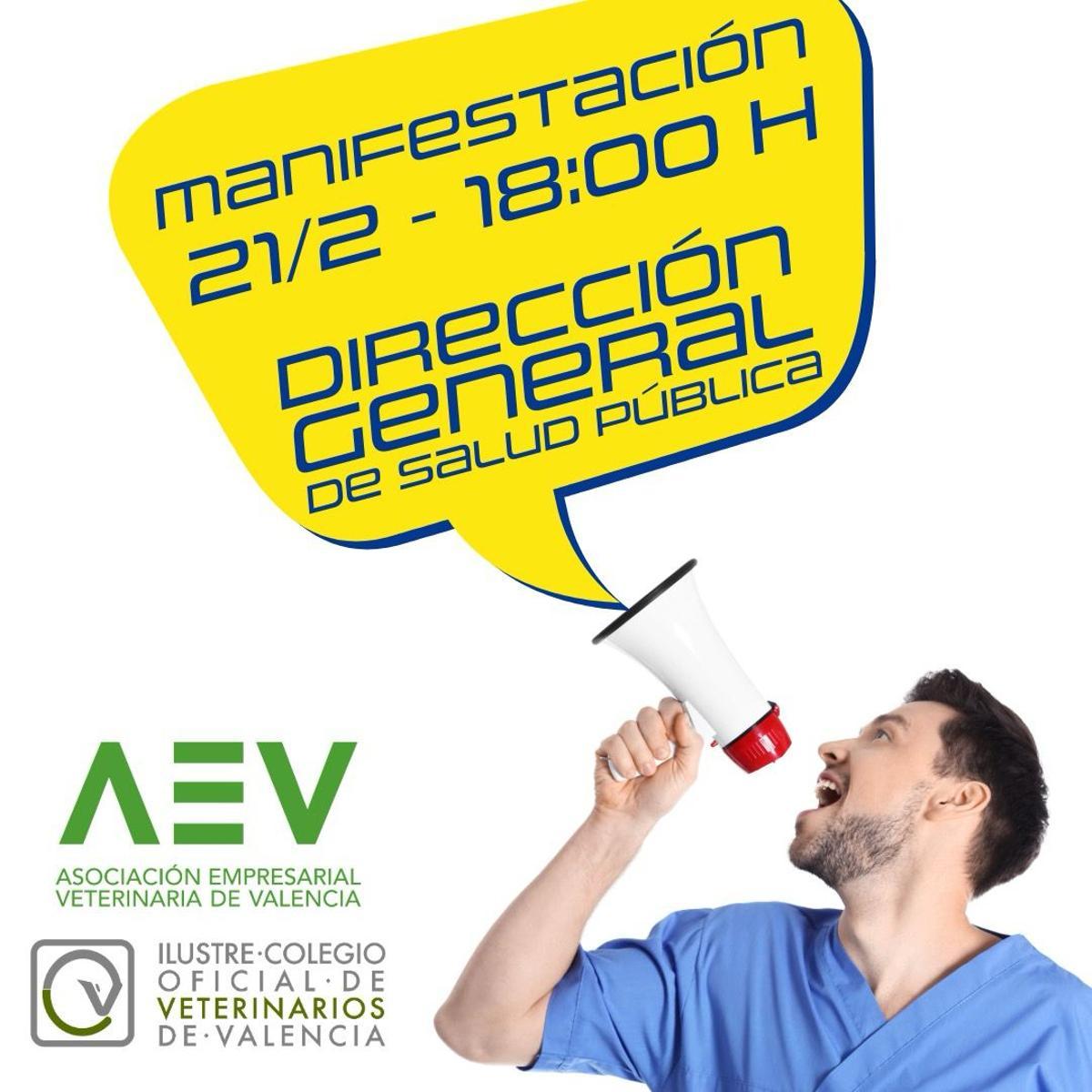 Cartel que anuncia la manifestación del viernes en València