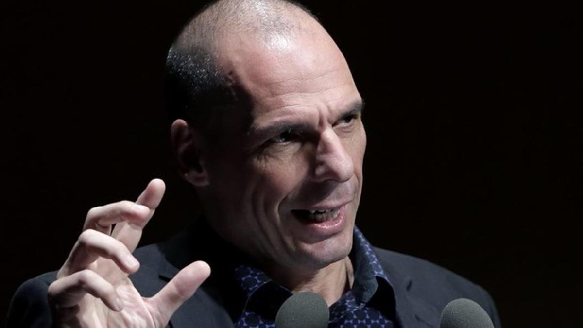 Varoufakis, durante una conferencia en Atenas, el 19 de mayo.