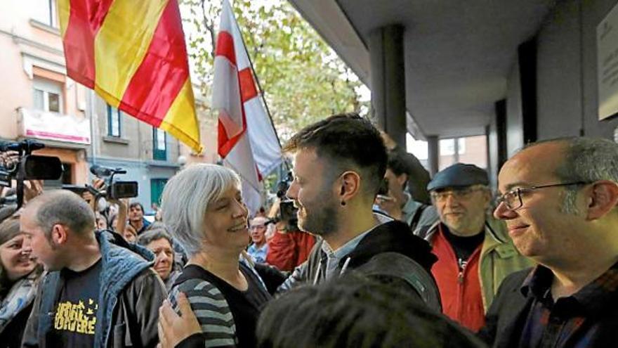 L&#039;alcaldessa de Badalona, Dolors Sabater, amb els regidors ahir