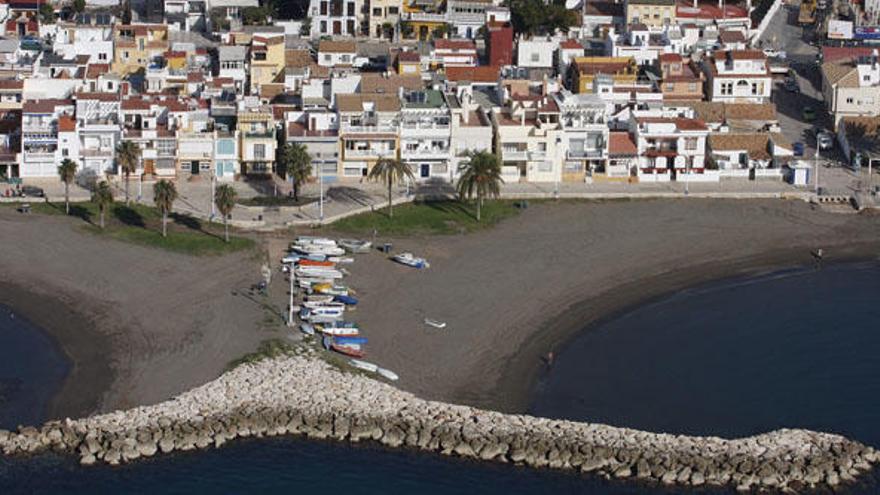 Vista de las casas de Pedregalejo en la playa.