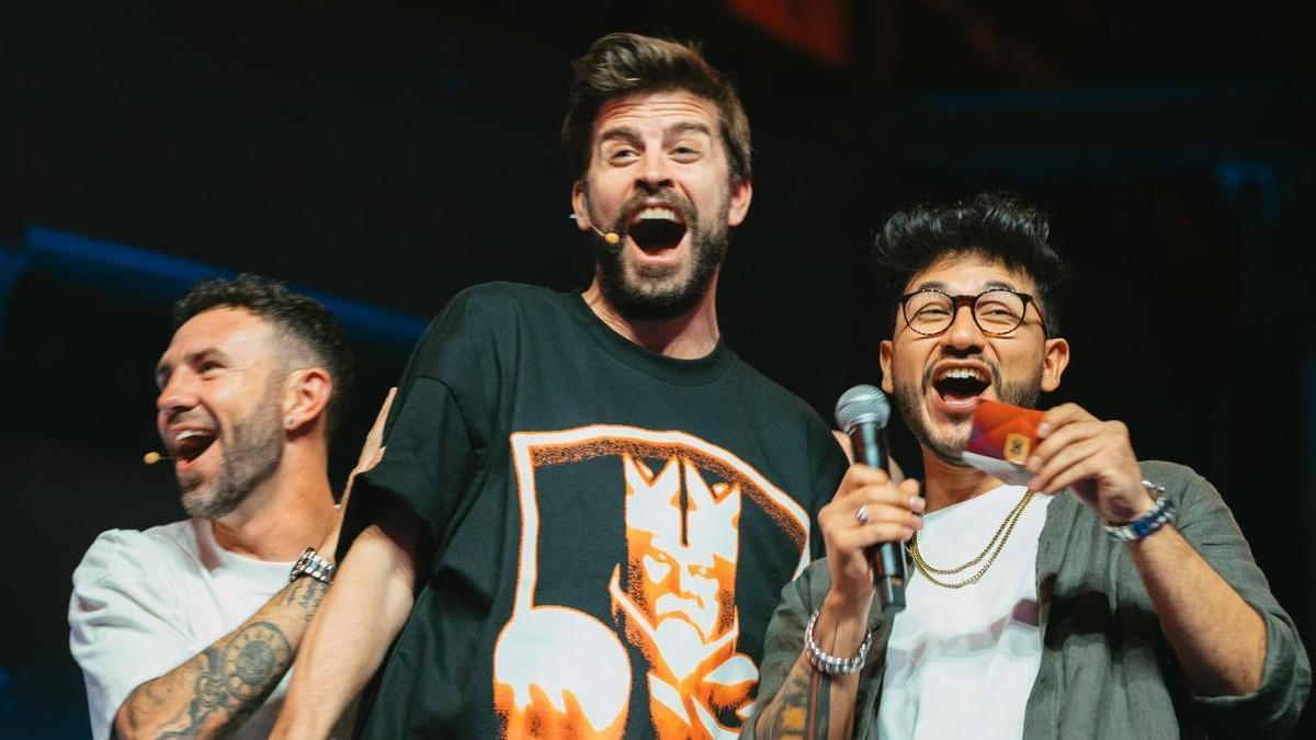 Gerard Piqué, en el centro, durante un evento de la Kings World Cup en México.