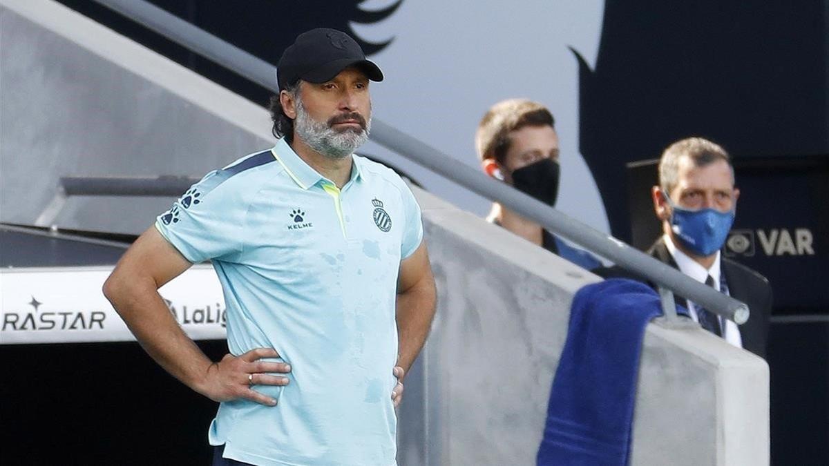 Rufete, en un partido en el RCDE Stadium.