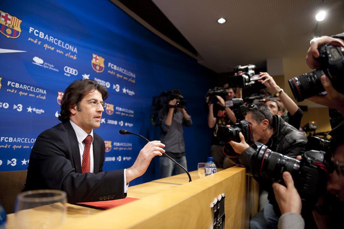 Toni Freixa, en una anterior roda de premsa, del mes d’abril. Toni Freixa, en una anterior roda de premsa, del mes d’abril.