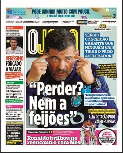 Portada O JOGO miércoles 9 diciembre 2020