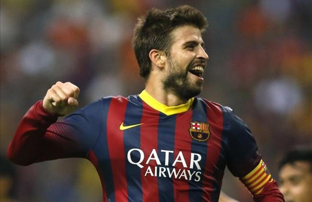 Gerard Piqué celebra un gol en un partit del Barça. Gerard Piqué celebra un gol en un partit del Barça.