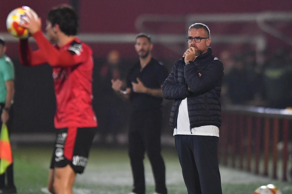 Javi Rey, durante el último partido con el equipo