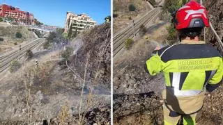 Un incendio obliga a cortar una hora el Cercanías entre el Arroyo de la Miel y Fuengirola