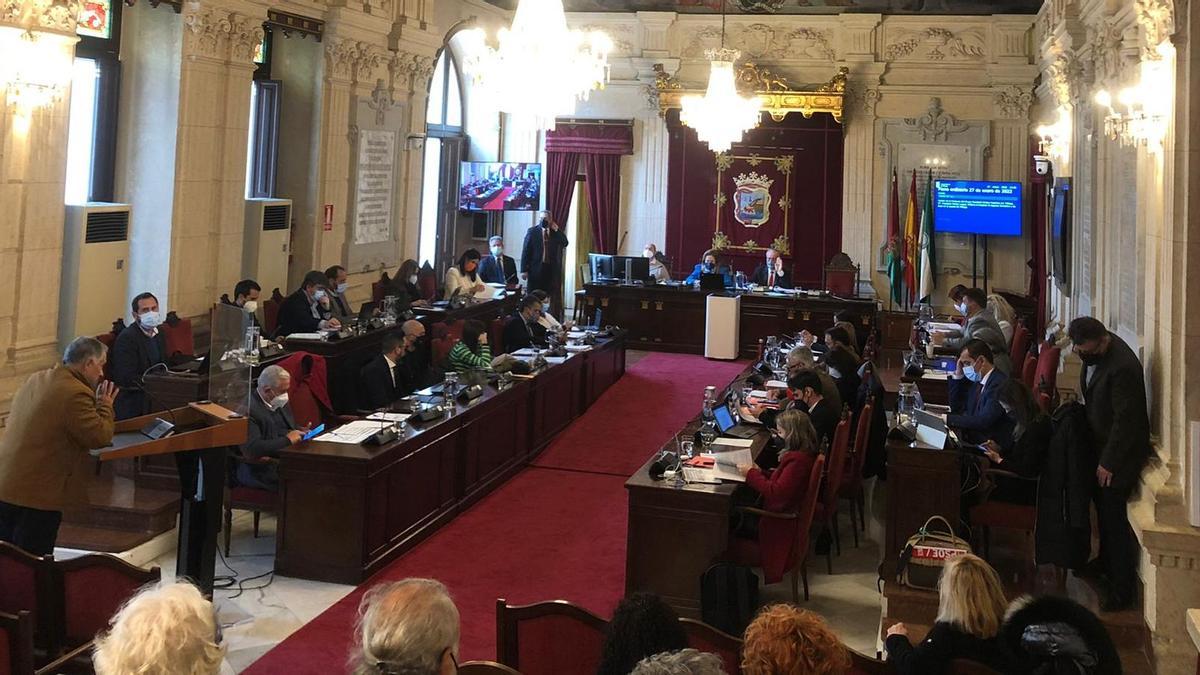 Una imagen del primer pleno del Ayuntamiento de Málaga de este 2022.