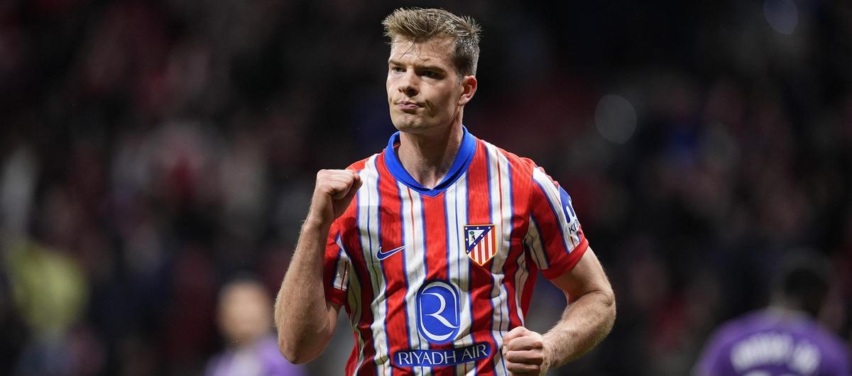 Alexander Sorloth festeja su tanto ante el Valladolid.