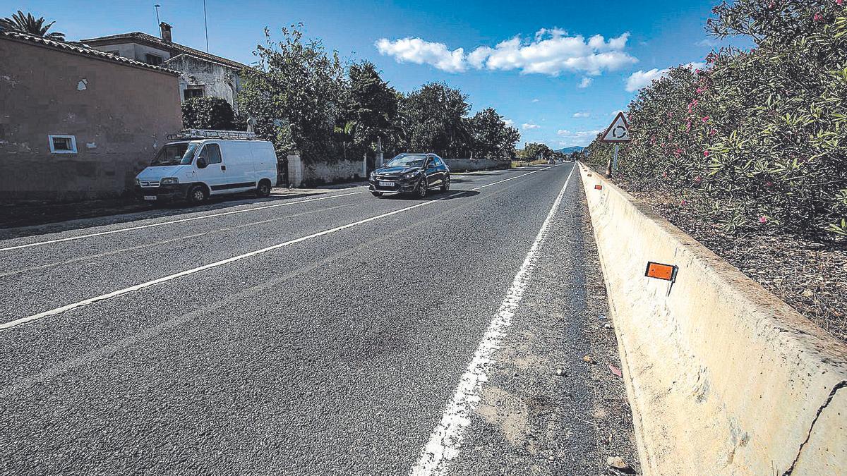 El lugar de la carretera vieja de Manacor donde apareció el cadáver del hombre.