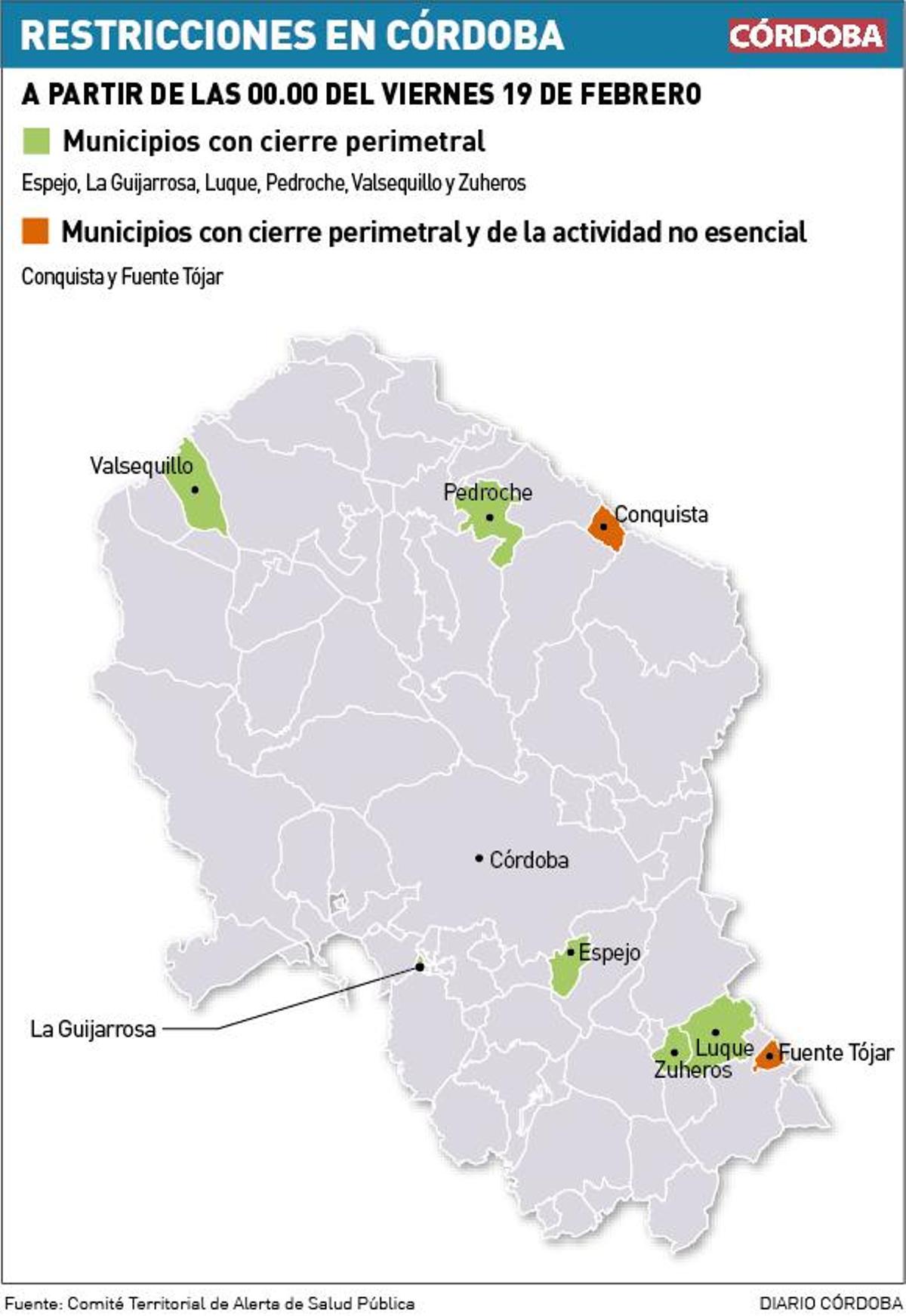 Coronavirus en Córdoba: ¿Cuáles son los municipios con cierre perimetral desde este viernes 19 de febrero?